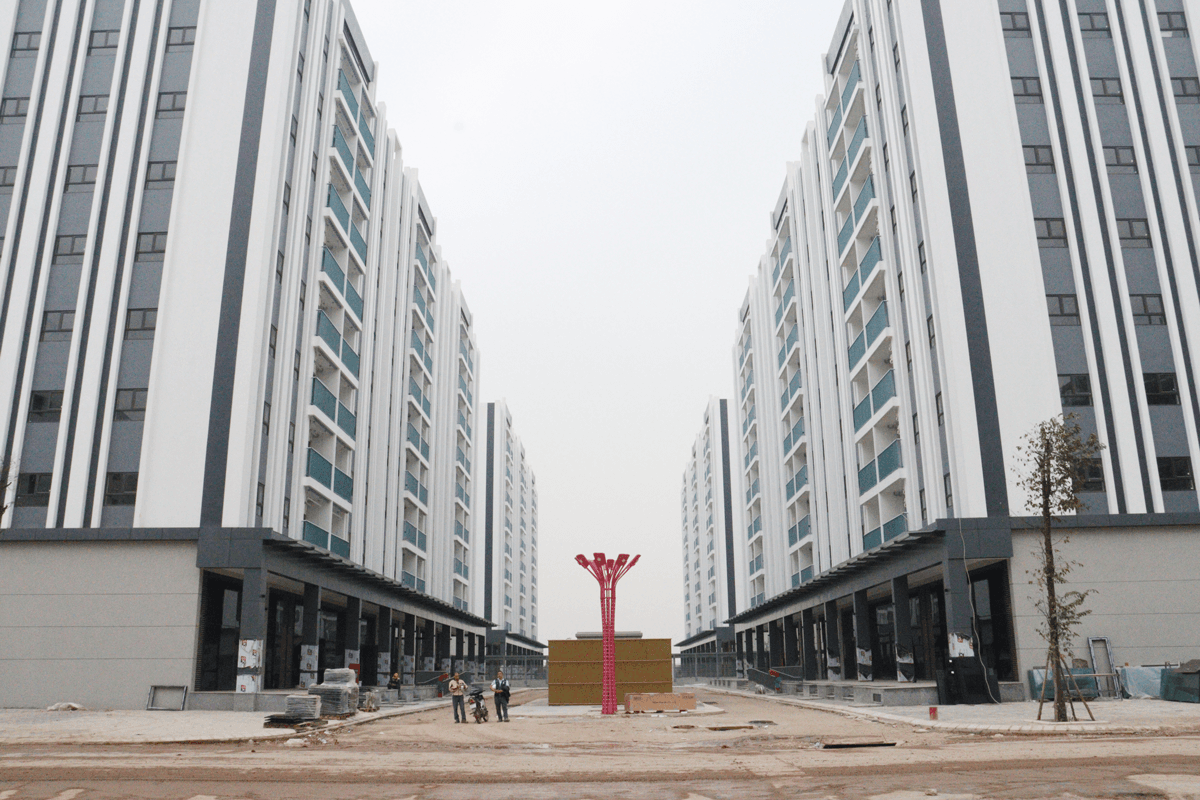 Một khu nhà ở xã hội cao tầng đang được hoàn thiện tại Bắc Ninh